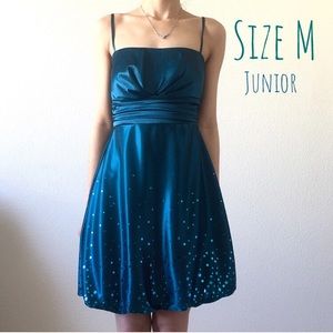 Sequin Teal Bubble Dress